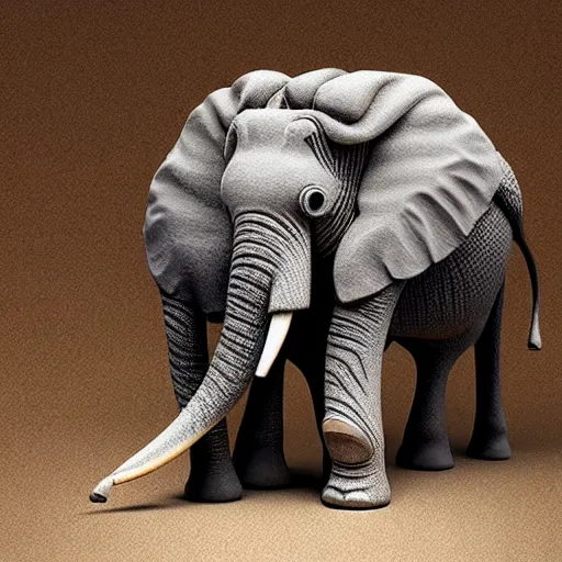 Image similar to an elephant falling apart and crumbling to dust to the air, photorealistic