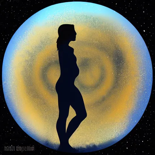 Image similar to standing on neptune, looking out into the vastness of space, digital art