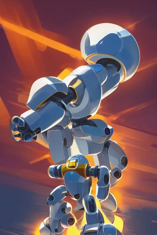 Image similar to metabots medabots medarotto medarot robot minimalist comics, behance hd by jesper ejsing, by rhads, makoto shinkai and lois van baarle, ilya kuvshinov, rossdraws global illumination ray tracing hdr radiating a glowing aura