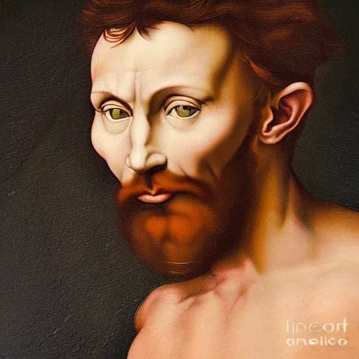 Image similar to unknown painting of michelangelo, ultra realistic details