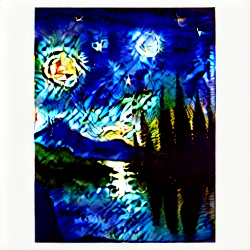 Image similar to a variety of sparkly landscapes at night with stars and a full moon, by bob ross, by leonardo davinci, watercolor, wet on wet, on canvas, starry night