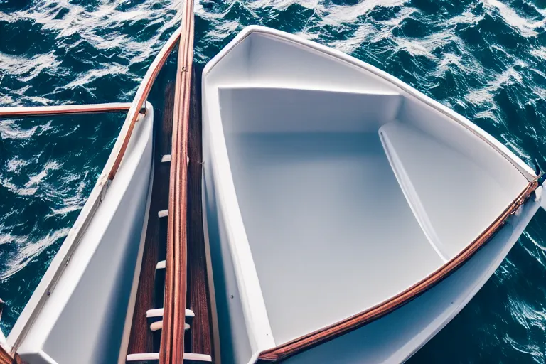 Prompt: top shot view of a boat, photography, natural light, cinematic, 8 k