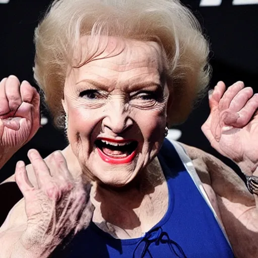 Image similar to betty white in the ufc