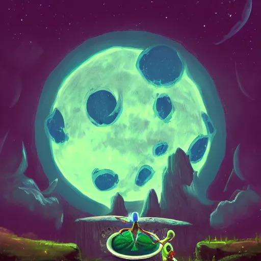 Image similar to the moon from majoras mask eating the planet intricate, elegant, highly detailed, centered, digital painting, artstation, concept art, smooth, sharp focus