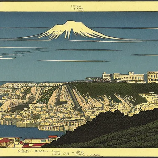 Image similar to Naples Vesuvio by Hasui Kawase