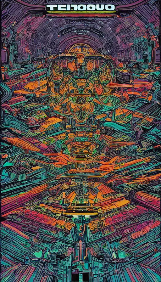 Image similar to techno artwork, by dan mumford,