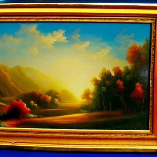 Prompt: an oil painting of the joys of the morning, amazing landscape, warm modern