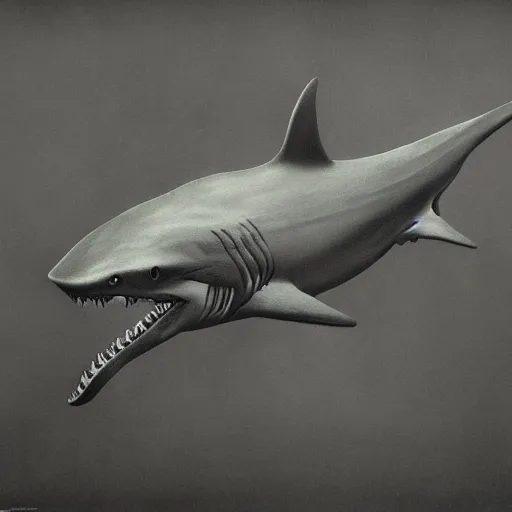 Image similar to shark in style of dark souls by zdzisław beksiński