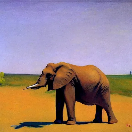 Image similar to elephant by Edward hopper