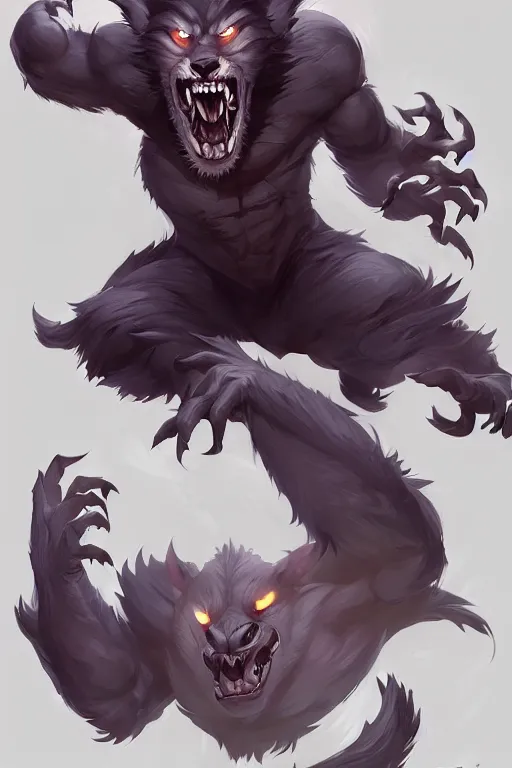 Image similar to werewolf Video game icon design , 2d game fanart behance hd by Jesper Ejsing, by RHADS, Makoto Shinkai and Lois van baarle, ilya kuvshinov, rossdraws global illumination