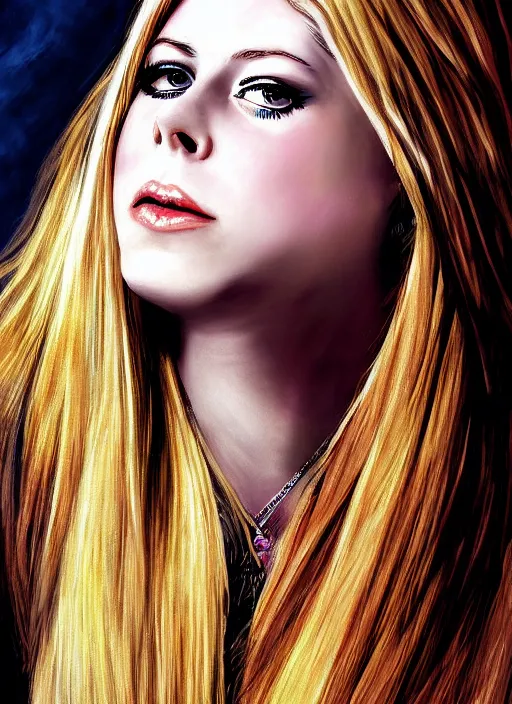 Prompt: avril lavigne. by arian mark