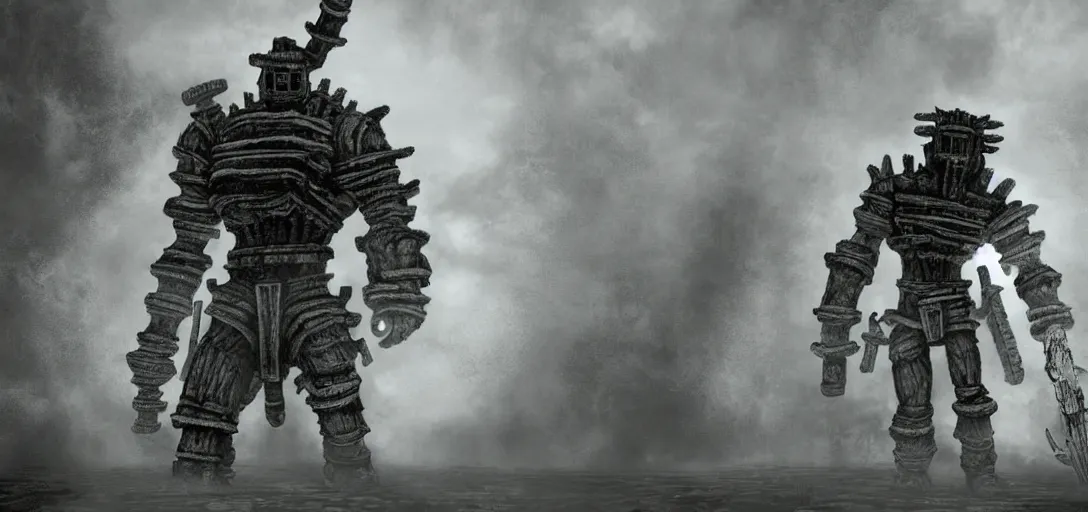 Image similar to jeff bezos as shadow of the colossus