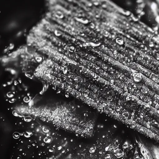 Image similar to Soaking wet soggy fish stick drenched with a stream water from a faucet on a moist wet plate. Very wet delicious crusty fish sticks. Macro lens close up 4K food commercial shot