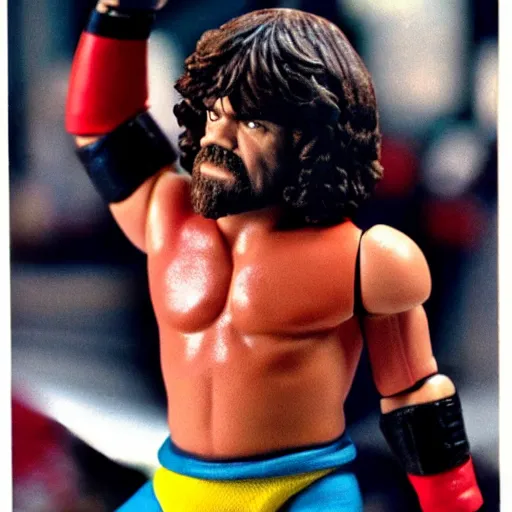 Image similar to peter dinklage 1 9 8 0 s wrestling action figure