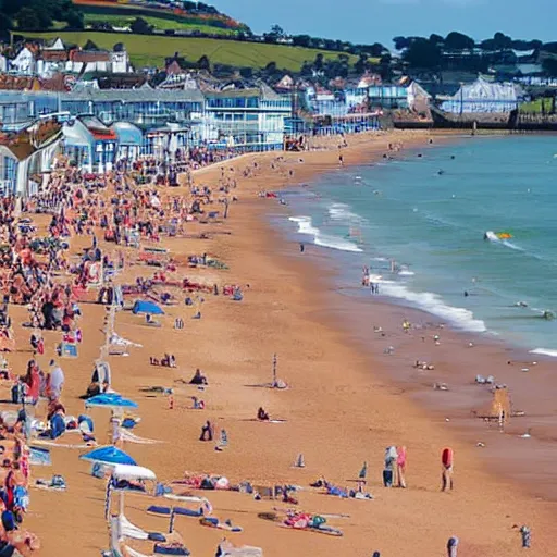 Image similar to photo of paignton seafront with sunbathers