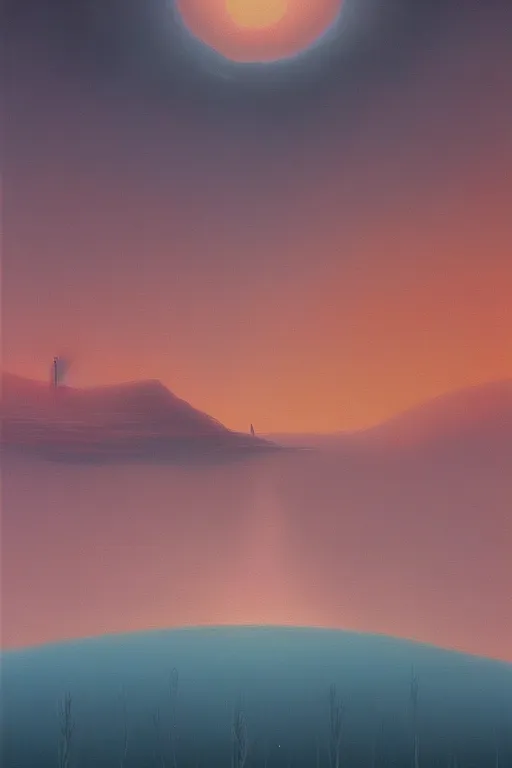 Image similar to a painting of a summer, a surrealist painting by zdzisław beksinski and by alena aenami, deviantart, dystopian art, apocalypse landscape, surrealist