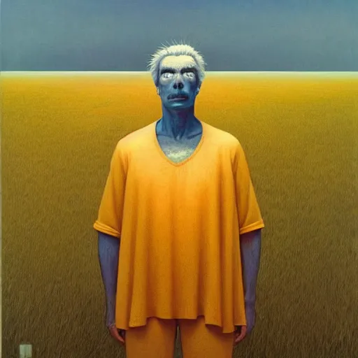 Image similar to David Byrne. Zdzisław Beksiński