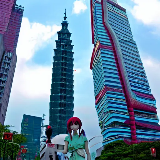 Prompt: anime style taipei 1 0 1