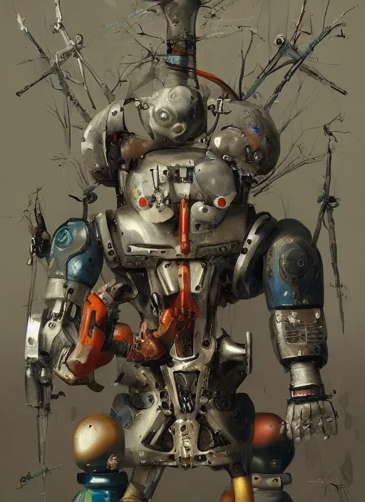 Prompt: cyber robots painted by hieronymus bosch, detailed digital art, trending on Artstation