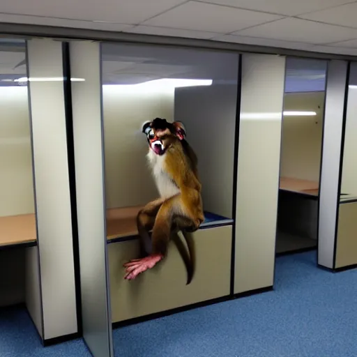 Image similar to monkeys as employees in the cubical offices