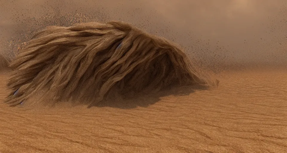 Prompt: a monster that is a tornado of sand over the desert, 4k, hyper detailed, photorealistic