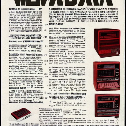 Image similar to magazine advertisement for retro wetware computer