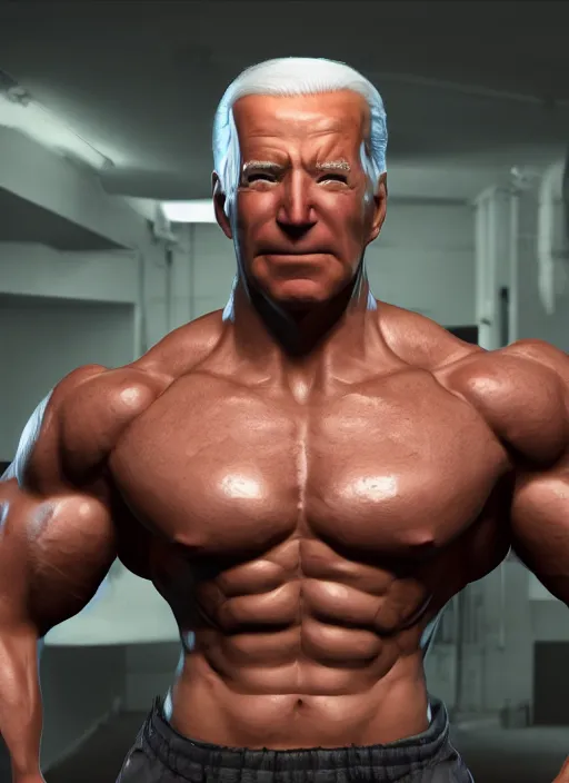 Prompt: muscular heroic Joe Biden, Unreal Engine, Octane Render 3d, cinematic lighting