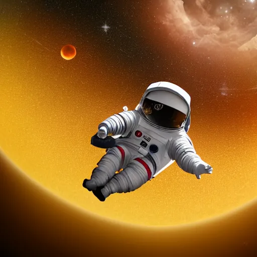 Prompt: A still of a little astronaut duckling floating in space, 4k, photograph, photoreal, realistic, highly detailed, epic lighting, awar winning