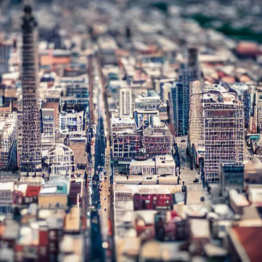 Image similar to A beautiful tilt-shift photograph of a city during the day