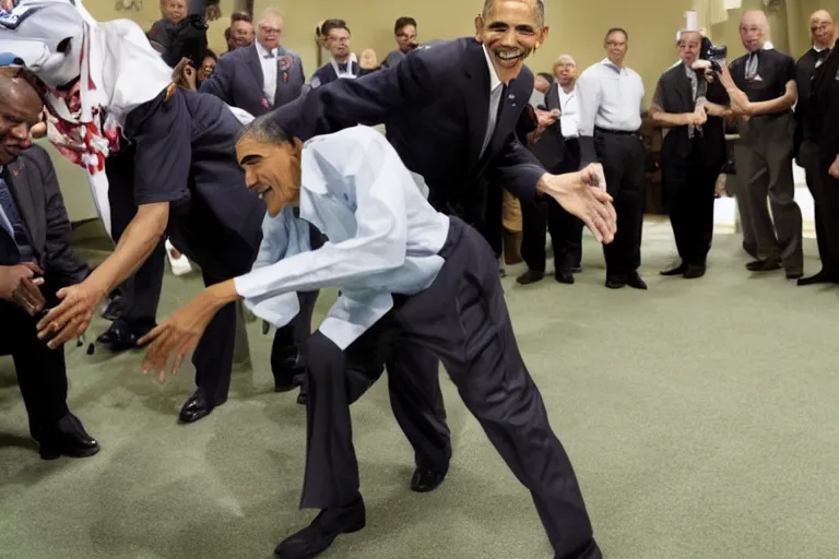 Prompt: obama going bowling