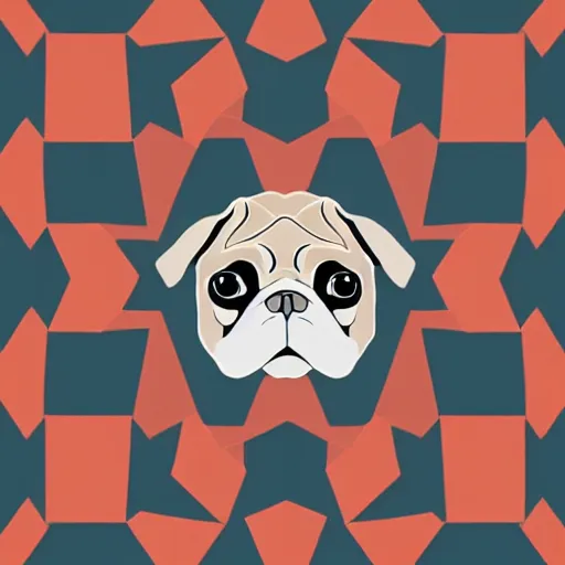 Prompt: pug in a geometric style