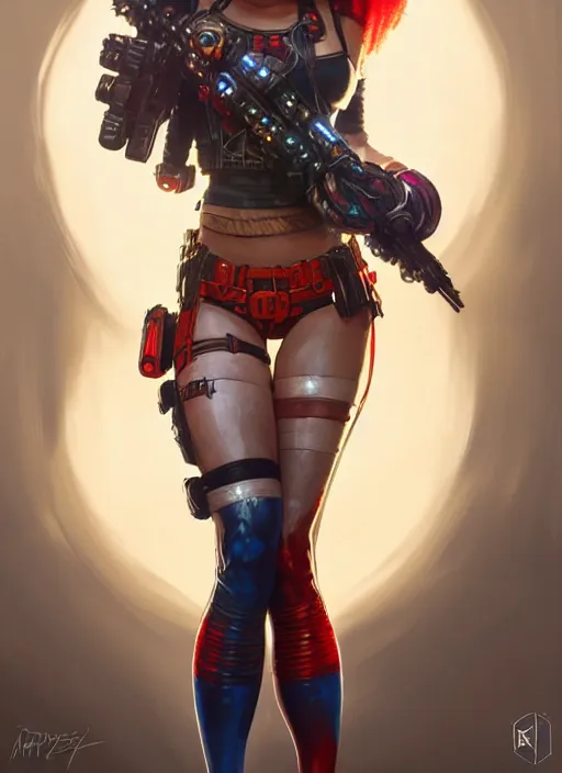 Image similar to portrait of apex legends harley quinn, intricate, elegant, glowing lights, highly detailed, digital painting, artstation, glamor pose, concept art, smooth, sharp focus, illustration, art by artgerm and greg rutkowski, artey freytag