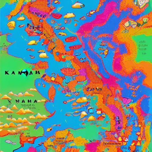 Image similar to a colorful map of south korea