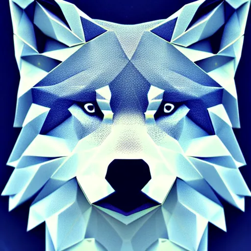 Image similar to low poly wolf face