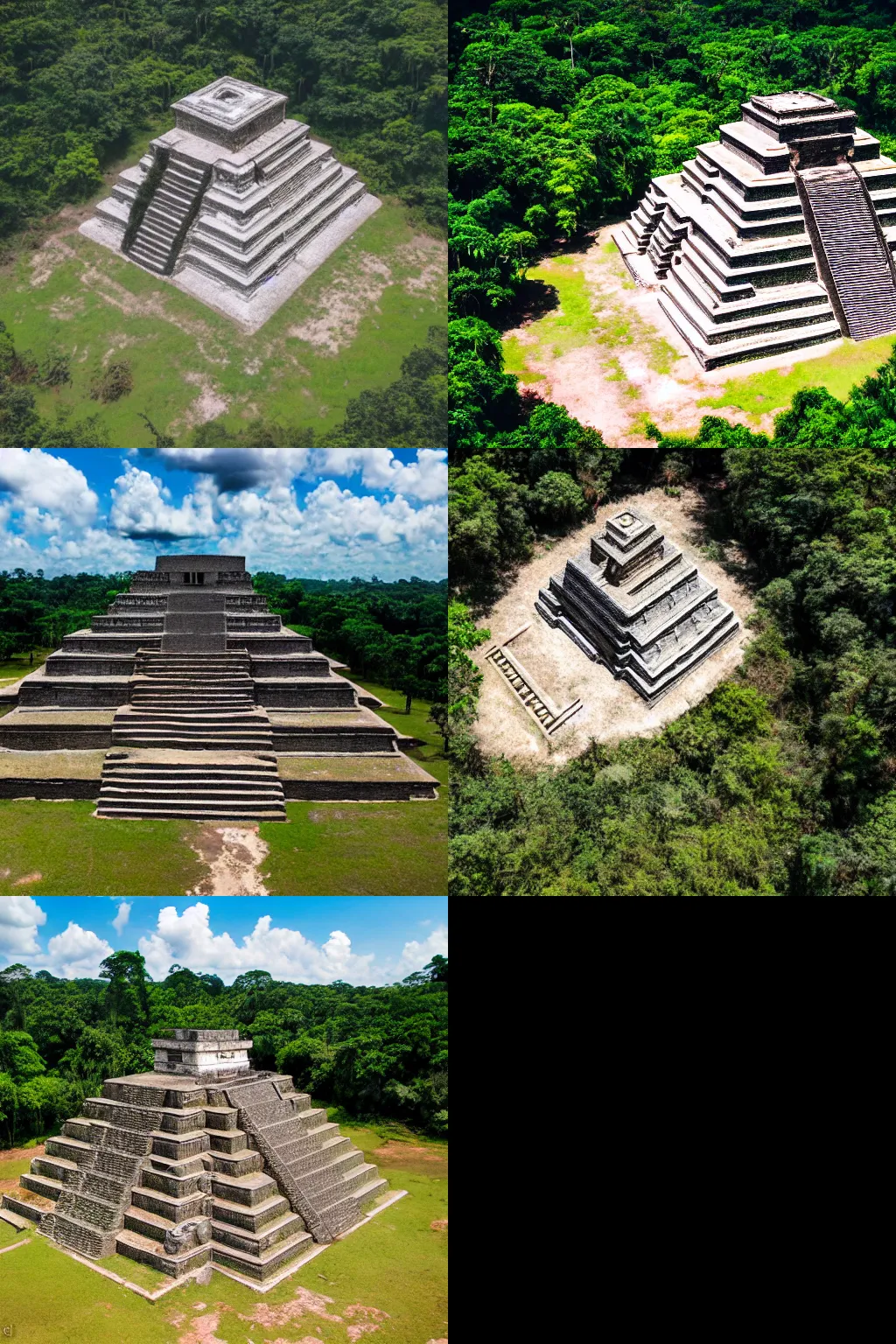 Prompt: mayan temple in the middle of jundiai sao paulo, drone shot, realistic, sunny day, jundiai, mayan temple, focused, centered