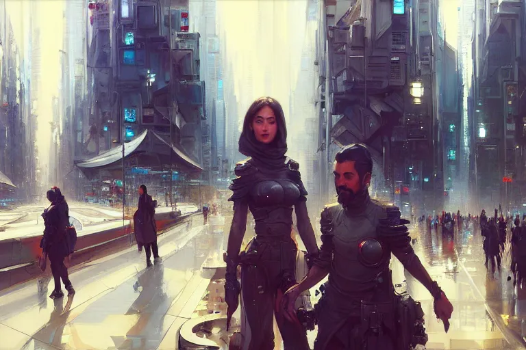 Image similar to painting of a modern city, fine details, magali villeneuve, artgerm, rutkowski, wlop jeremy lipkin and giuseppe dangelico pino and michael garmash and rob rey and tsutomu nihei