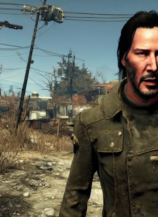 Image similar to keanu reeves in fallout 4