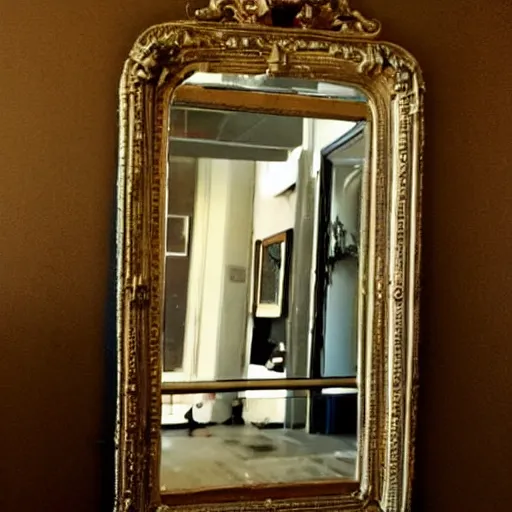 Image similar to In this mirror there is another mirror and in this mirror there is another mirror