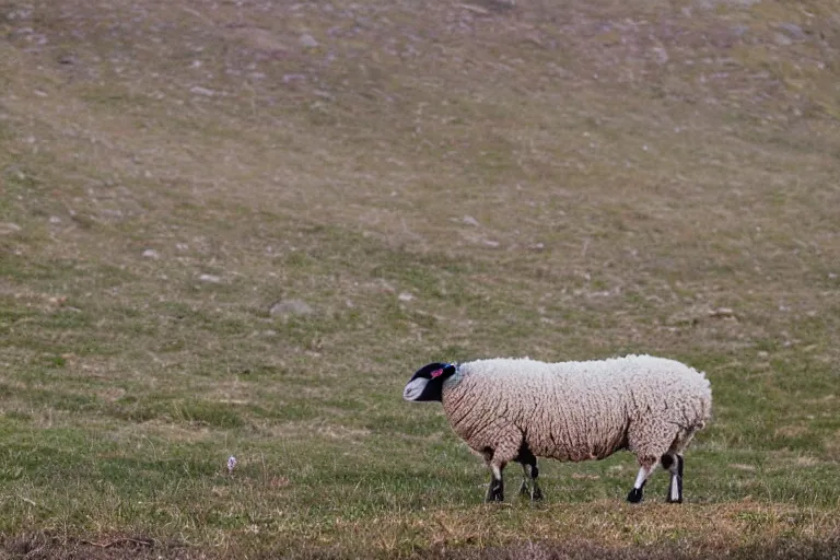 Image similar to a photo of a sheep in the color of the rainbow