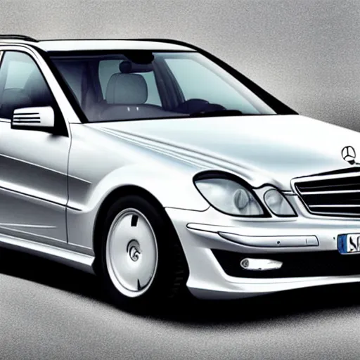 Image similar to mercedes w 2 0 4 2 5 0 in black, photo from advertisement, 8 k hyper realism