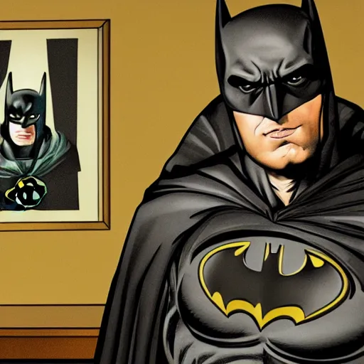 Image similar to a picture of batman sitting in a therapists office, 4 k, ultra detailed, in a baroque style