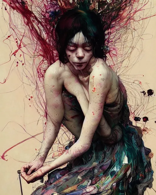 Image similar to there is ugliness in beauty, but there is also beauty in ugliness. in the style of adrian ghenie, esao andrews, jenny saville, edward hopper, surrealism, dark art by james jean, takato yamamoto