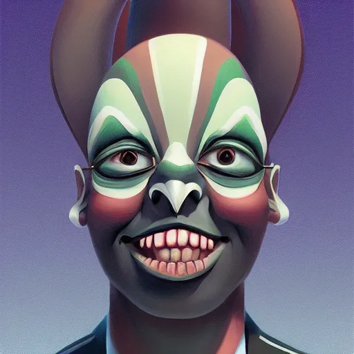 Image similar to face icon stylized minimalist beetlejuice, loftis, cory behance hd by jesper ejsing, by rhads, makoto shinkai and lois van baarle, ilya kuvshinov, rossdraws global illumination