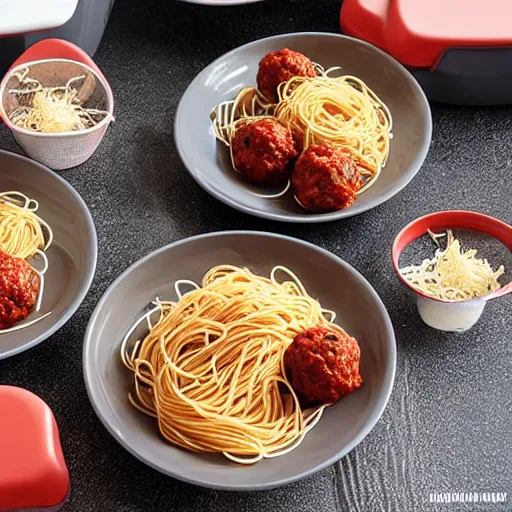 Image similar to spaghetti and meatballs shaped into a living room set