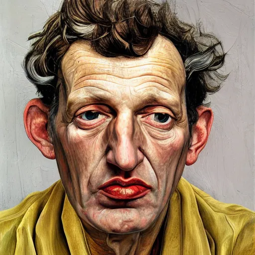 Image similar to high quality high detail painting by lucian freud, hd, chris goss