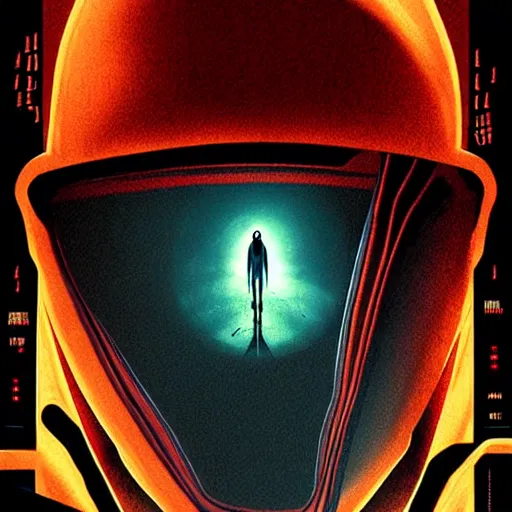 Image similar to alien poster art by kim jung giu