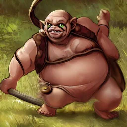 Image similar to pudge with gollum face, hooking enemy hero