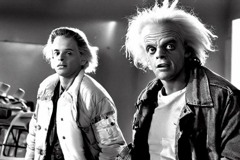 Image similar to movie still ( back to the future ), doc brown