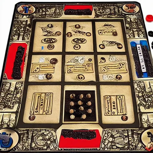 Prompt: ancient board game pieces & tokens recovered from a sumerian archaeological site, auctioned at christie's