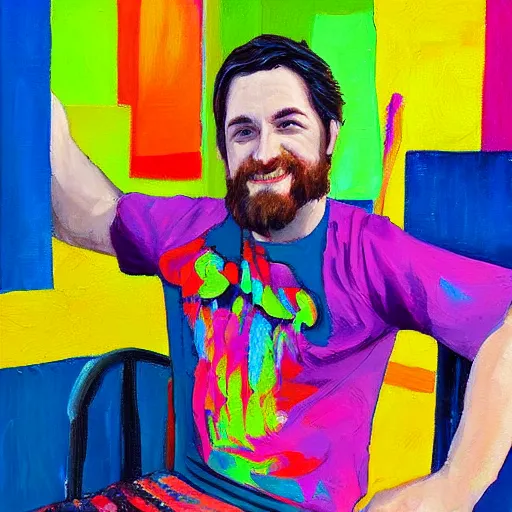 Prompt: jackson pollack painting bright colors